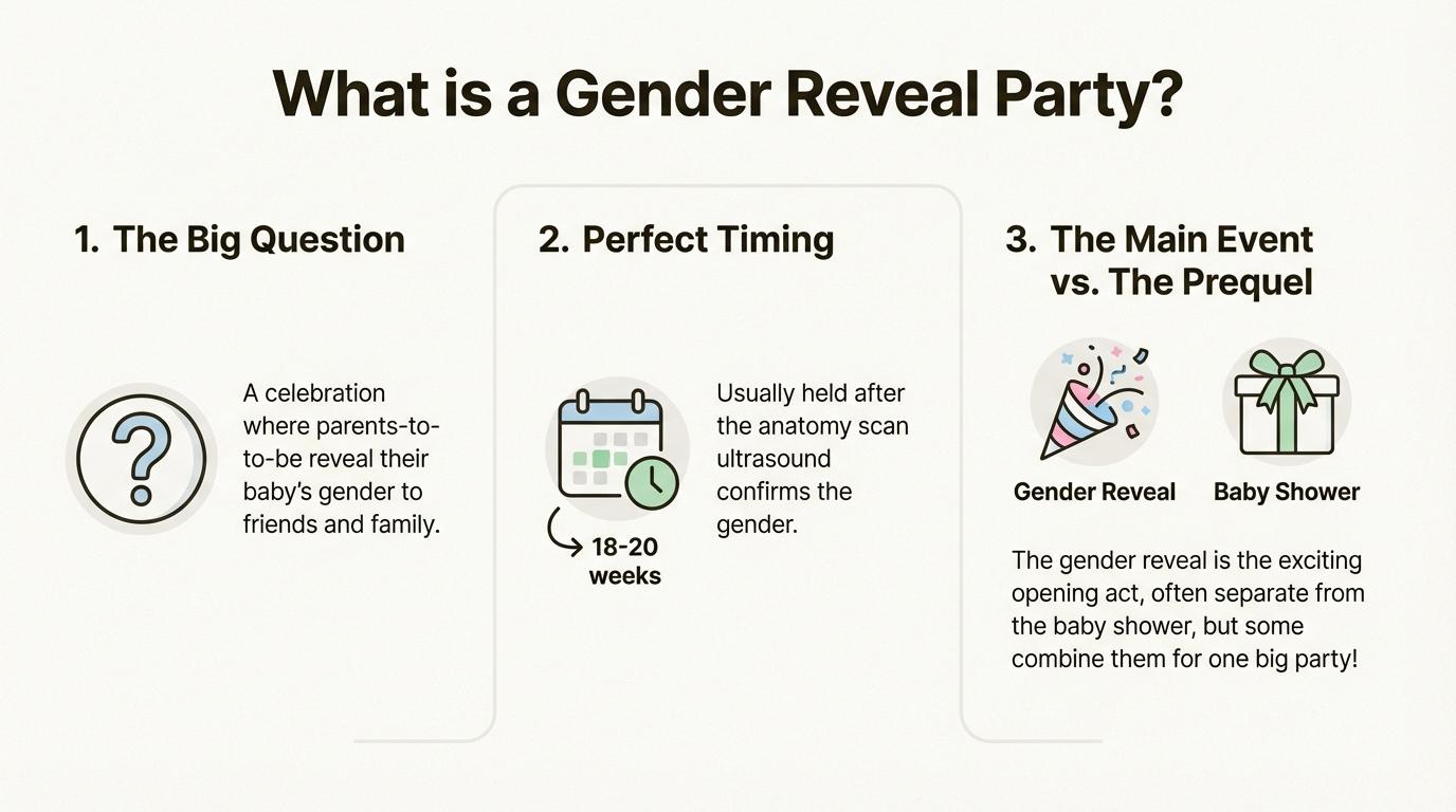 Gender reveal explanation infographic